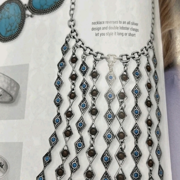 Premier Designs Arizona Silver Plated Fringe Necklace NWT Retail $49 16.5"-34" - Picture 10 of 10